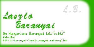 laszlo baranyai business card